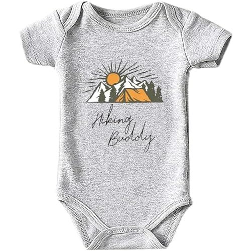 Hiking Buddy Baby Girls Boys Bodysuit Newborn onesie Short Sleeve Infant Romper 0-24 Months
