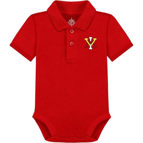 Creative Knitwear College Baby Polo Bodysuit Solid - Team Logo, Multiple Colors, for Boys & Girls (0-12 Months)