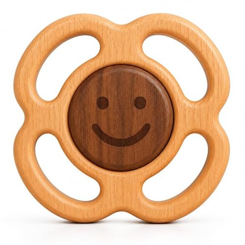 Wooden Teether for Babies | No Paint or Coatings | Real Wood | HippoToys