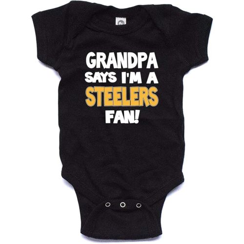 NanyCrafts Baby's My Grandpa Says I'm a Steelers Fan Bodysuit, Baby Steelers Fan
