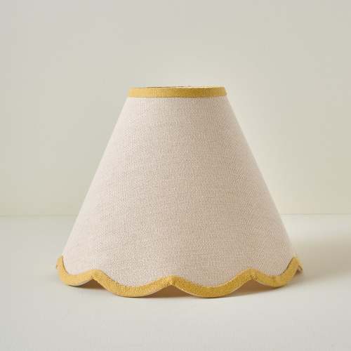 Yellow Wavy Trim Linen Shade