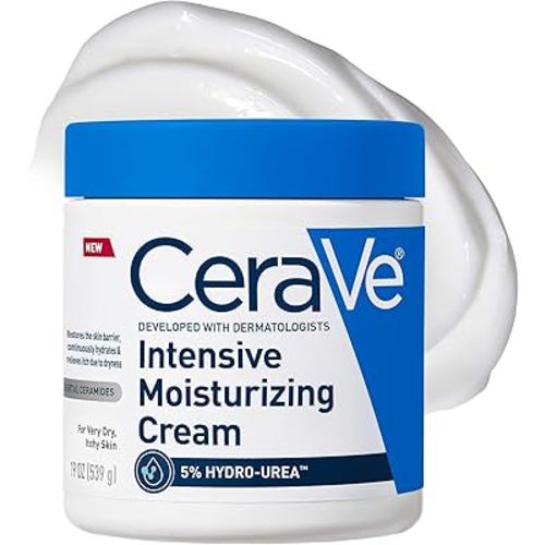 CeraVe Intensive Moisturizing Cream, Body Moisturizer With Shea Butter, 72H Hydration + Skin Barrier Repair, Fragrance-Free Body Lotion For Extremely Dry Skin, 19oz