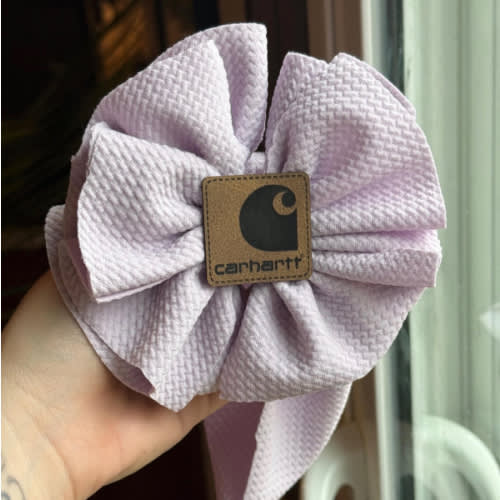 Variety Messy Bow Headwrap with Carhartt Patch – Baby, Toddler & Girls Headband | Christmas | Holiday