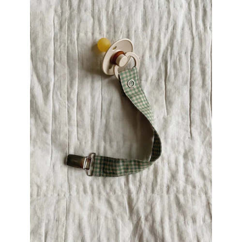 Lalaby pacifier clip green gingham