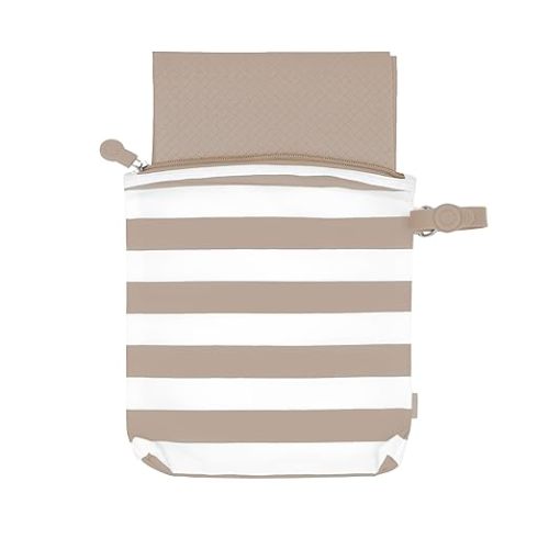 Ubbi On-The-Go Diaper Changing Baby Mat with Carrying Bag, Soft and Comfortable, Must Have for Newborns, Easy to Clean, Portable Folding Pad, Infant Traveling Accessory, Taupe