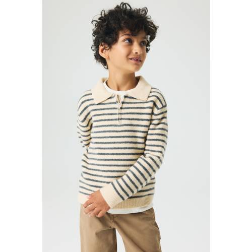 HALF-ZIP BRUSHED POLO SWEATER