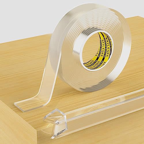 Clear Edge Protector Strip, 0.8in x 9.84FT, Sharp Edge Wrap Cover Tape, Self Adhesive Corner Protective Bumper Guards for Cabinet Door Desk Glass Table Furniture, Kitchen Countertop, Waterproof