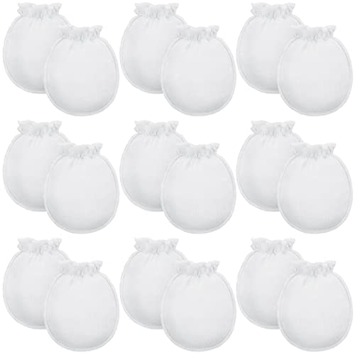 9 Pairs Newborn Baby Boys Girls Mittens 0-6 Months Infant Toddler Mittens No Scratch Solid Color Gloves