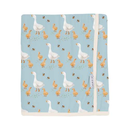 Swaddle Perfect Blanket in Spring Sky Feeding Ducks