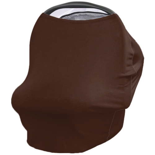 Brown Pure Color Nursing Cover for Breastfeeding, Baby Infant Car Seat Shopping Cart Cover, Aesthetics Contemporary Luxury Carseat Canopy Stroller Cart Cover for Babies Girls/Boys