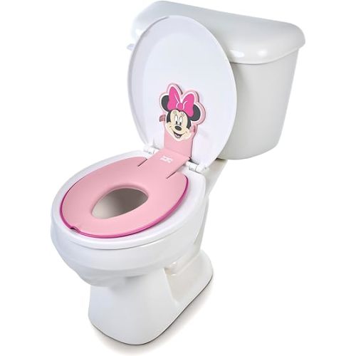 Bright Starts Disney Baby Minnie Mouse Flip & Sit Potty Training Seat, Attaches to Toilet Securely, Space Saving Design Fits Most Toilets
