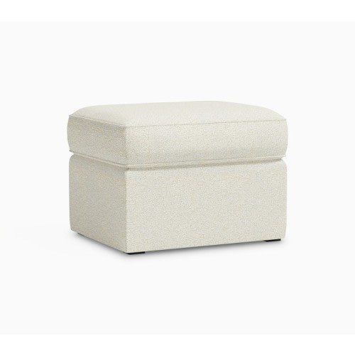 Comfort Upholstered Ottoman Performance Recycled Boucle Oatmeal