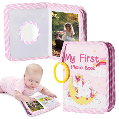 Girl Baby Book of Memories, Baby Photo Album, Soft Photo Cloth Book, Baby Shower Gifts for Newborn Girl