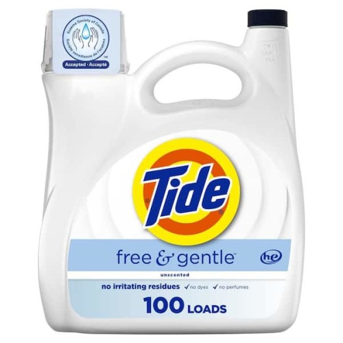 Free and Gentle Liquid Laundry Detergent, 100-Loads, 132 fl. oz.