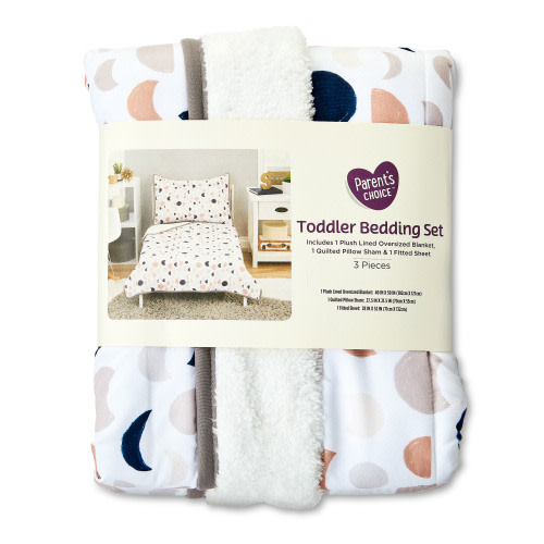 Parent's Choice Moon 3-Pc Toddler Bed Set, Multi-Color, Reversible Blanket, Sheet, Pillow Sham, Toddler Boy and Girl