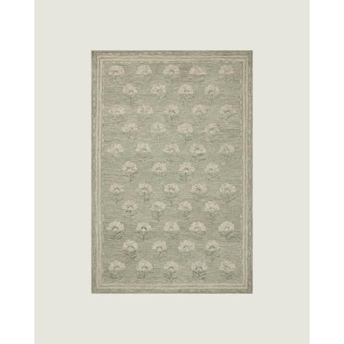Lilette Hand-Tufted Wool Rug - Sage / Blush 4’ x 6’