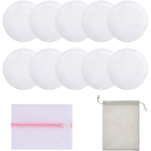 Lictin 10 Almohadillas de Lactancia Bambú Orgánicos, Pads Lactancia Reutilizable, Parches Lactancia; Viene con 1 Bolsa de Lavandería y 1 Bolsas de Organizadores : Amazon.com.mx: Bebé