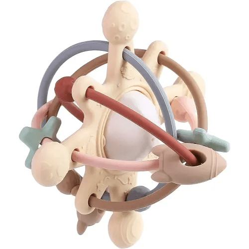 PandaEar Baby Sensory Toys 3 4 5 6 Months, Silicone Montessori Toys, Baby Teething Toy, Infant Rattle Teether Chew Toy Teething Ball Developmental Toy for Babies 3+ Month