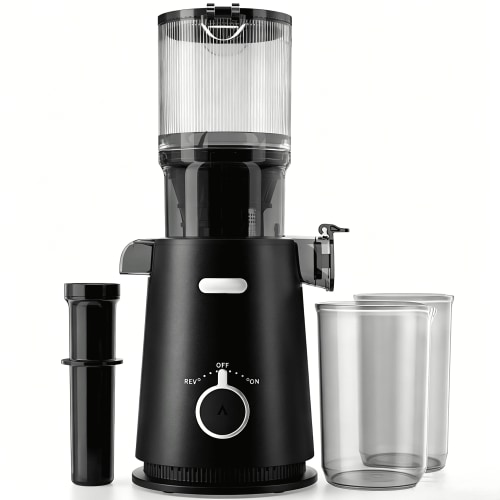 Juicer Machine with 4.35" Wide Mouth, Aeitto Cold Press Juicer Machine for Fruits and Vegetables, Slow Masticating Juicer Whole Fruit Juice Maker, High Juice Yield, Easy to Clean with Brush, Coal
