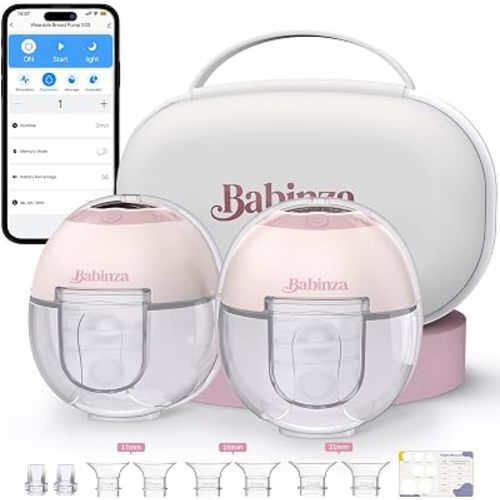Wearable Breast Pump,Hands Free Upgraded Mobile Flow | S33, App Discreet Control with 3 Modes & 15 Levels, Portable Electric Breast Pump with 17/19/21/24MM Flange, Leak-Proof Design (2 Pack, Pink)
