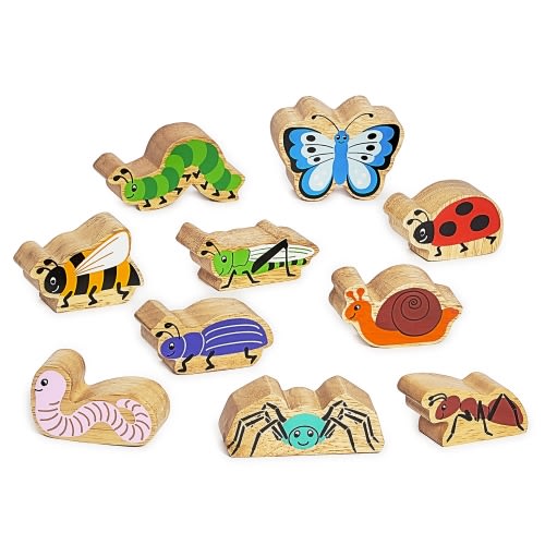 Wooden Minibeast Toy Playset, 10 Pieces
