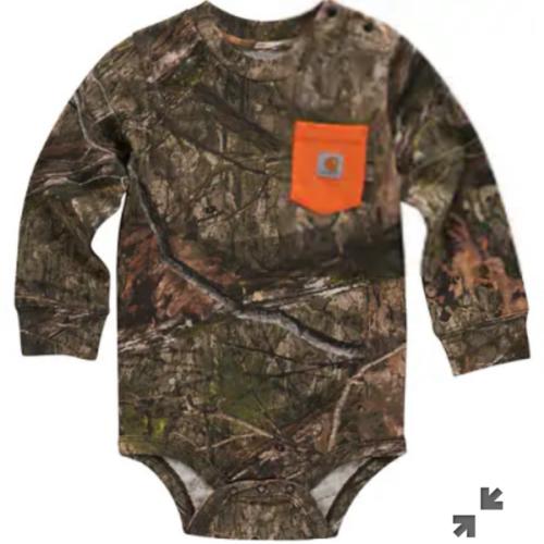 Boys' Long Sleeve Mossy Oak® Camo Pocket Bodysuit (Baby) | Fall Layering Clothing Essentials | Carhartt