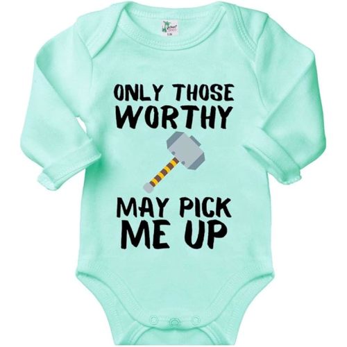 Only Worthy May Pick Me Up-Thor newborn Baby Bodysuit infant Outfit Onesie & Blb