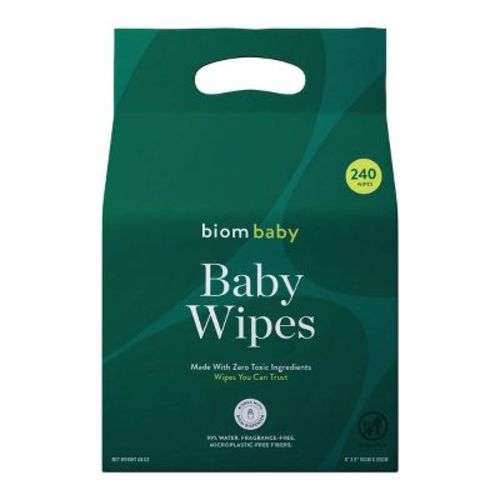Biom Plant Based Hypoallergenic Baby Wipes -Fragrance Free - 240ct