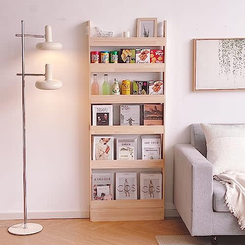 Heehee Solid Wood Bookshelf Bookcase Book Shelf Organizer for Books, Toy Storage Bookshelf Rack Wall for Kids and Adults (Width 31.5in (80CM))