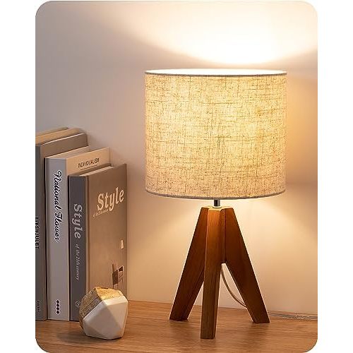 EDISHINE Tripod Table Lamp, Small Cute Bedside Lamp, 14.2 Inch, E26 Base