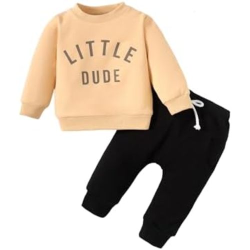 Toddler Baby Boy Clothes Infant Fall Winter Outfit Long Sleeve Sweatshirt Pullover Tops and Joggers Pants 2Pcs Set