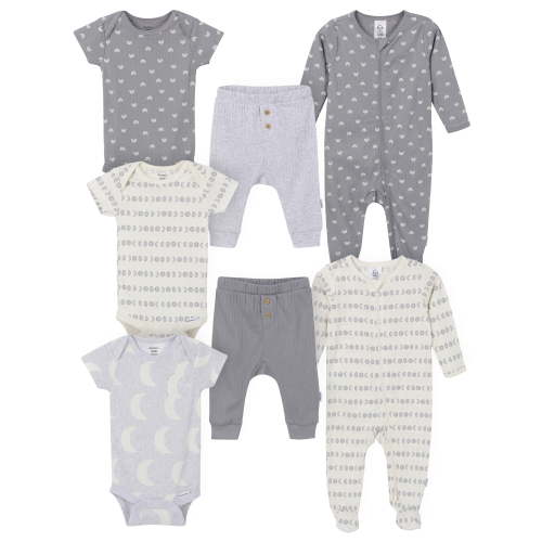 Gerber Gender Neutral 7-Piece Outfit Set, Sizes 0/3 Months - 6/9 Months