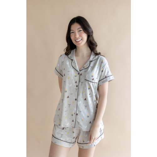 Women's Short Sleeve Pajama Set in Starry Icon, XL