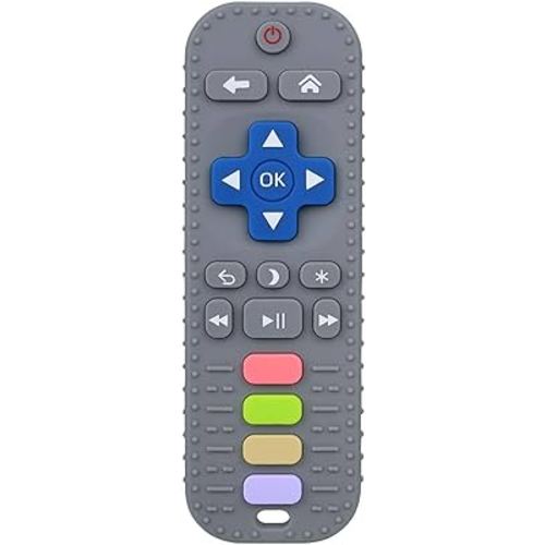 Chuya TV Remote Teether for 3-12-18 Months Babies Infant Toddlers Remote Teethers Silicone Baby Teething Toys