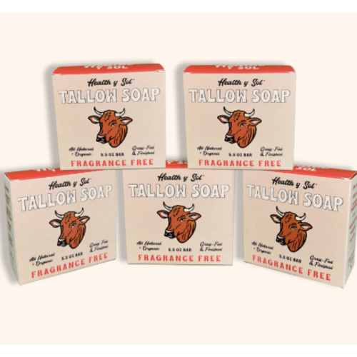 Health Y Sol Tallow Soap - Fragrance Free 5-pack Bundle