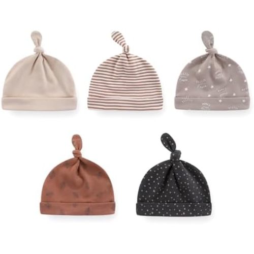 5 Pack Unisex New Born Boy Girls Hats Sets Cotton Soft Infant Accessory Caps 0-6 Months Baby Essentials