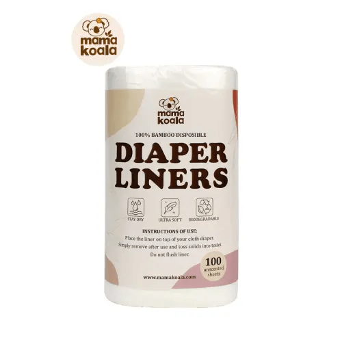Disposable Bamboo Diaper Liners for Cloth Diapers - 100 Sheets per Roll
