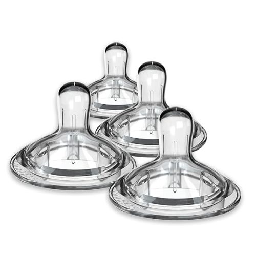 Nanobebe Nipples Baby Bottle Nipples, Silicone Nipple, Triple Vented, Ready to Use, 4-Pack, Medium Flow