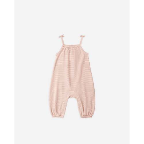 Smocked Jumpsuit Melon Micro Stripe