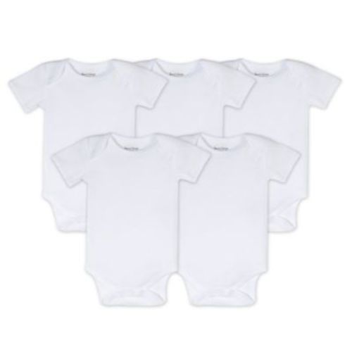 Burt's Bees Baby Set of 5 Bee Essentials Solid Short Sleeve Bodysuits