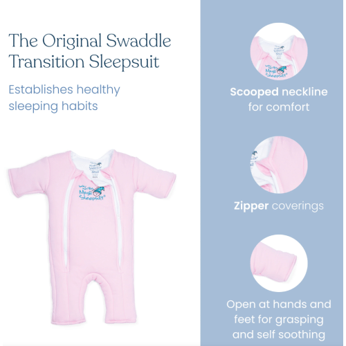 Pink Baby Merlin’s Magic Sleepsuit – Cozy 100% Cotton Baby Sleepwear