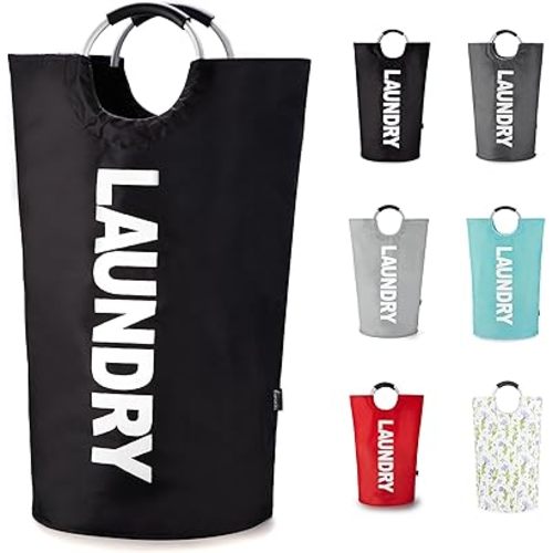Caroeas 90L Laundry Basket (13 Colors), Waterproof Laundry Hamper, Laundry Bag with Padded Handles, Clothes Hamper Stands Up Well, Collapsible Laundry Basket Easy Storage