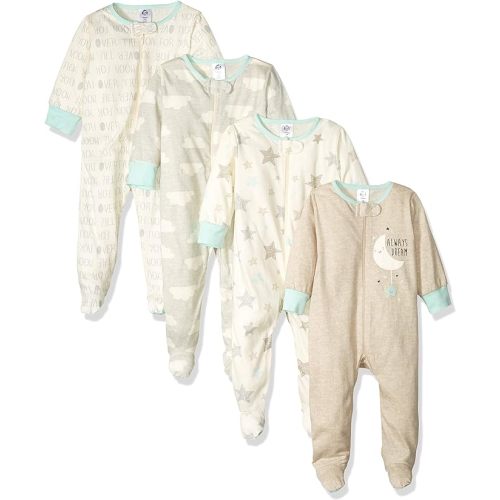 Gerber unisex-baby 4 Pack Sleep 'N Play Footie