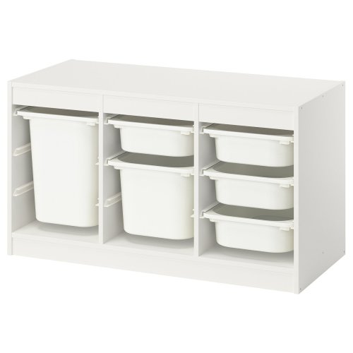 TROFAST Storage combination with boxes - white/white 99x44x56 cm
