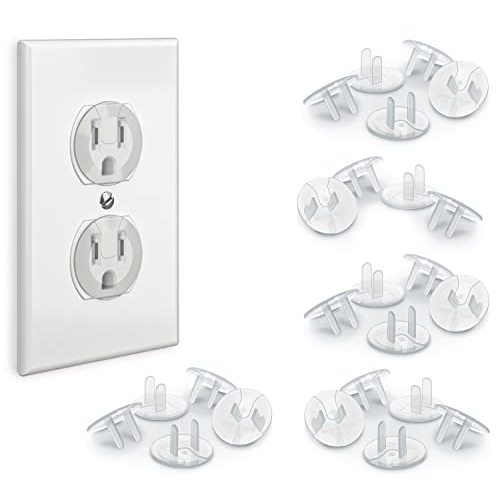 BABY PROOF ME 24 Pack Outlet Covers Baby Proofing, Provide Shock Prevention and Easy Installation, Safe and Secure Plastic Plug Covers for Power Sockets