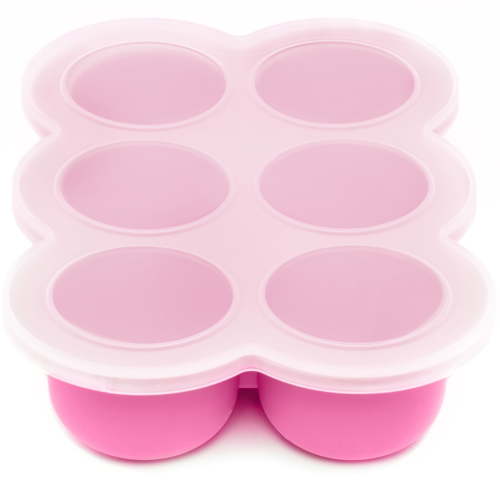 WeeSprout Silicone Baby Food Freezer Tray with Clip-on Lid (Six 3 Ounce Sections)