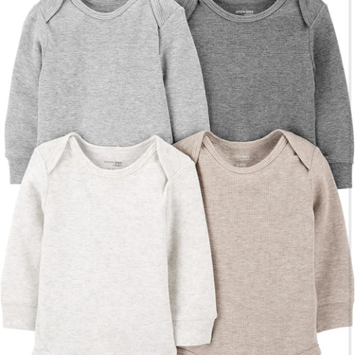 Simple Joys by Carter's Baby 4-Pack Long-Sleeve Thermal Bodysuit