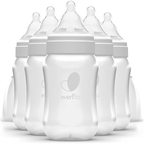 Evenflo Feeding Premium Proflo Venting Balance Plus Wide Neck Baby, Newborn and Infant Bottles - Helps Reduce Colic - 9 Ounce (Pack of 6)