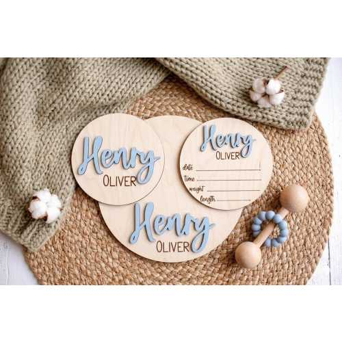 Baby Birth Announcement Sign Baby Name Sign for Hospital Wooden Birth Stat Sign Custom 3D Newborn Baby Photo Prop Newborn Photo Keepsake