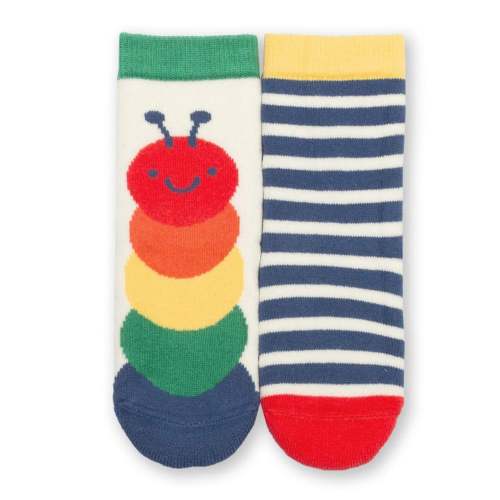 Set of 2 Organic Baby & Toddler Caterpillar & Striped Grippy Socks – Young Eden